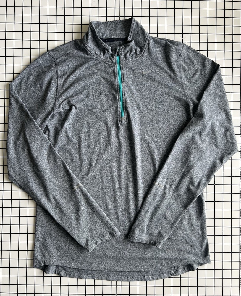 Nike Dri-Fit Element 1/4 Zip Pullover Men’s Size Medium Grey Style 504606