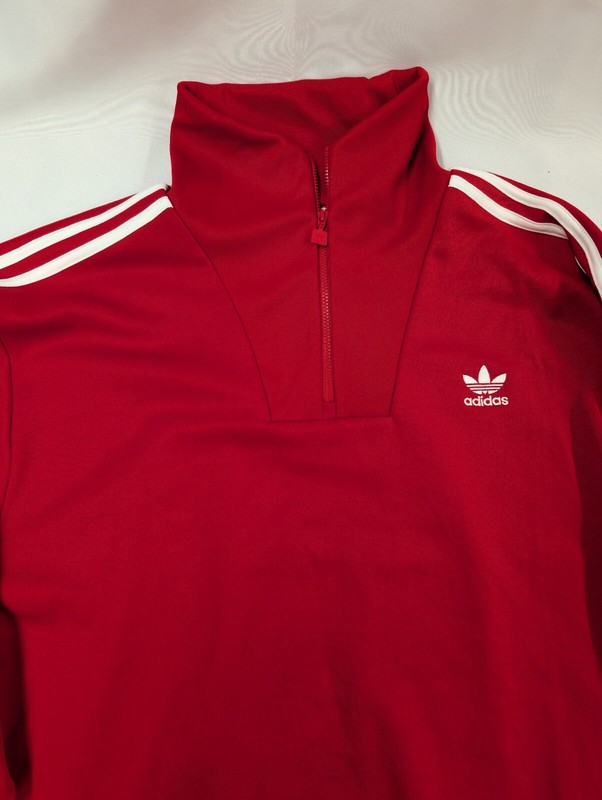 Adidas Men Track Top Jacket Originals Funnel Neck Red JN5444 Adicolor Size M gallery