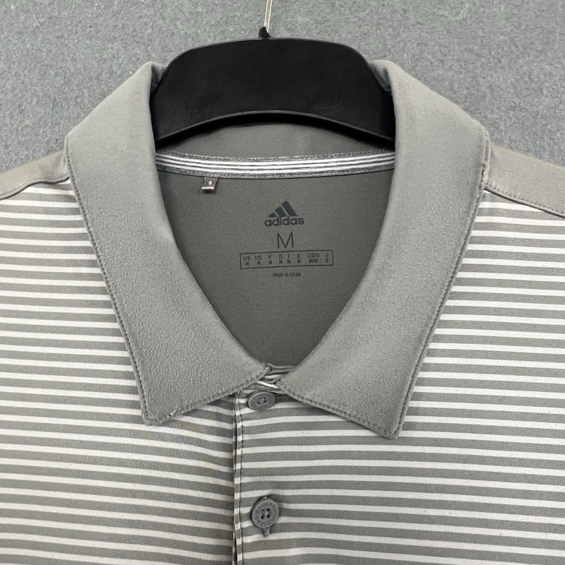 Adidas Minimal Clean Polo Grey M Mens Casual Summer Golf Classic Essential gallery
