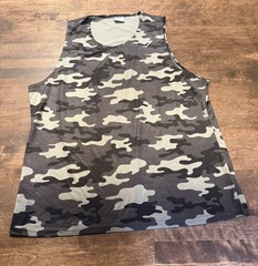 Gymshark Mens Grey Camo Mesh Training Tank Top Size 2XL A2A10 Camouflage