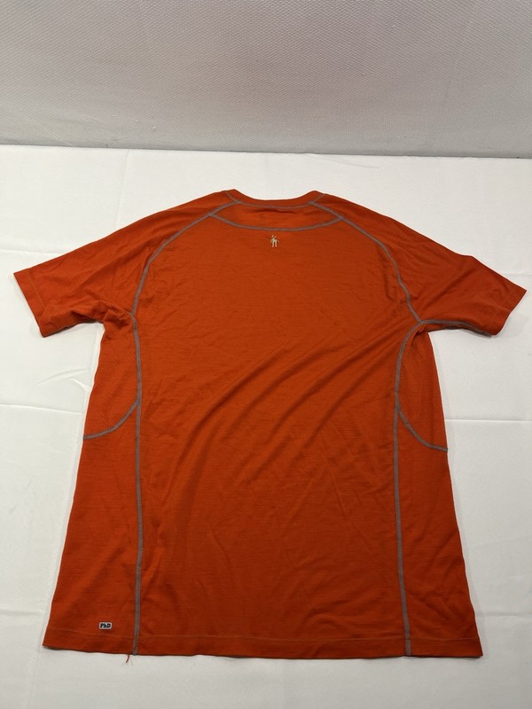 Smartwool PhD Men's Baselayer Tee Shirt-Red-Merino Wool Blend-Size L - Stain gallery