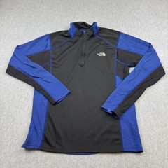 The North Face Shirt Mens Large Blue Black Flight Series 1/4 Zip Active Trail