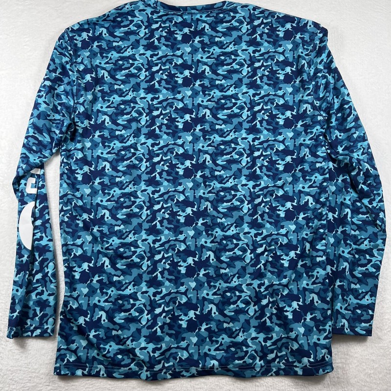 Costa Shirt Mens XL Blue Camo Long Sleeve Performance Fishing Tee Top gallery