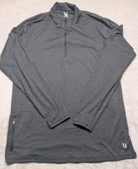 Vuori Ease Pullover Mens Large Gray Performance Half Zip Long Sleeve