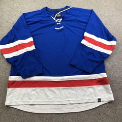 Bauer Jersey Mens XL Blue Long Sleeve Hockey Practice Mesh Top Performance