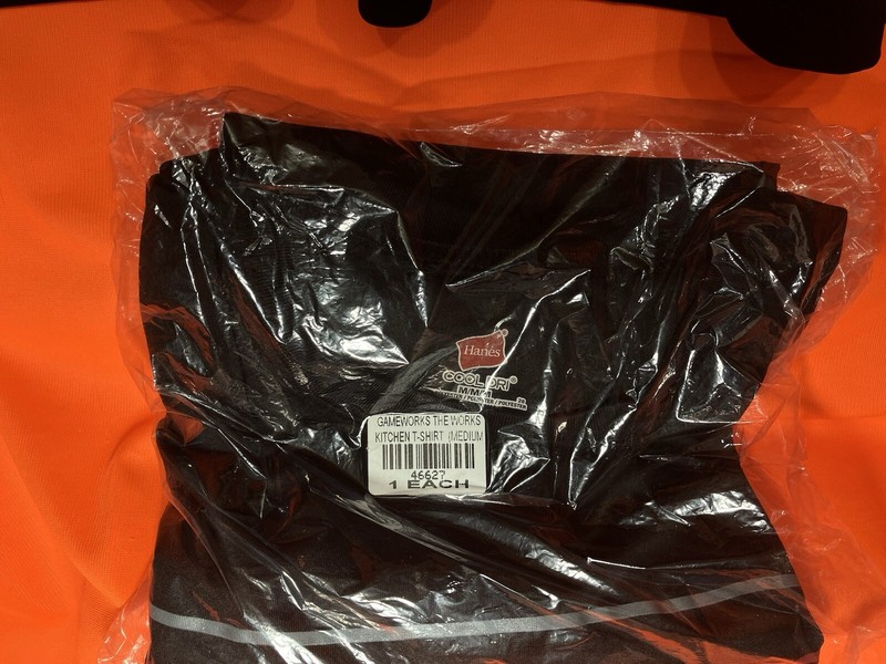 The Works Kitchen @ Game Works Black Uniform T-Shirt Size Medium Hanes Cool Dri gallery