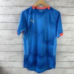 Puma Run Graphic T-Shirt Blue Men`s Size Medium Short Sleeve Soccer