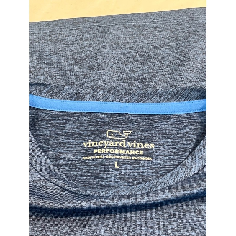 Vineyard Vines Performance Long Sleeve Shirt Men's Blue Whale Logo Size L gallery