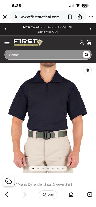 NWT First Tactical Defender Shirt Mens XL Navy Stretch SS 1/4 Zip Extra gallery