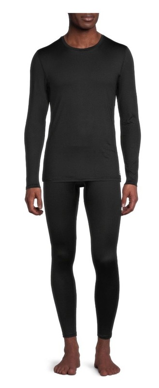 Reebok Men's Performance Base Layer Long Sleeve Crew Top, Black, Size S (34-36) gallery
