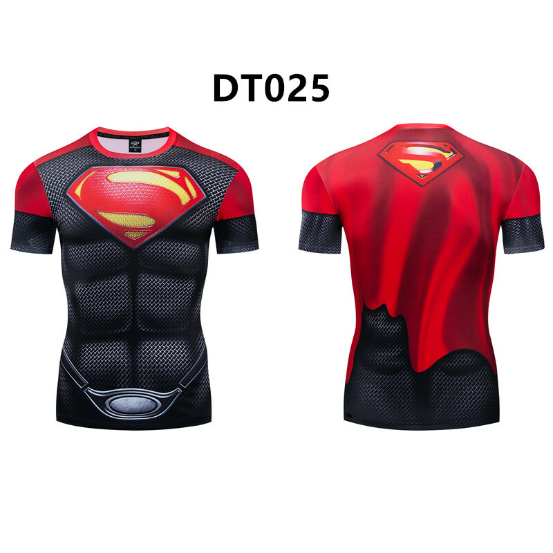 Men's Superhero 3D Base Layer Tee Compression T-Shirts Gym Jersey Tights Tops