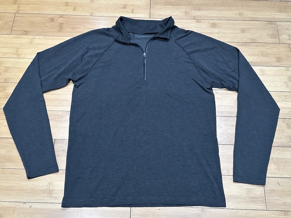 Lululemon Metal Vent Tech 1/2 Zip Pullover Mens M Deep Coal Black Long Sleeve