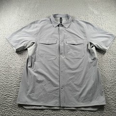 Lululemon Shirt Mens L Gray Double Pocket Snap Front Lightweight Tech Travel