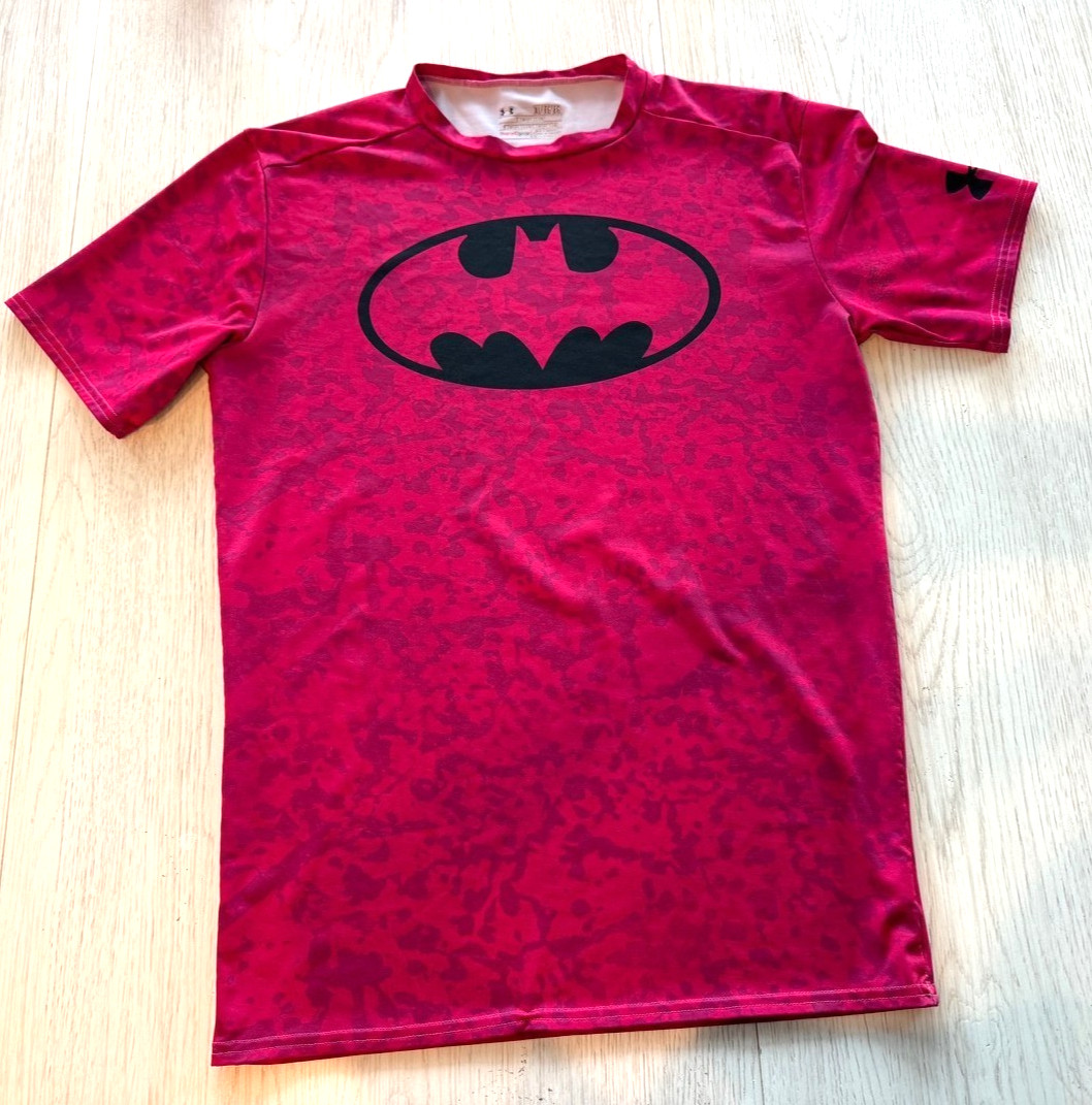 Under Armour Batman HeatGear Compression Shirt Mens XL Pink red Camo Alter Ego gallery
