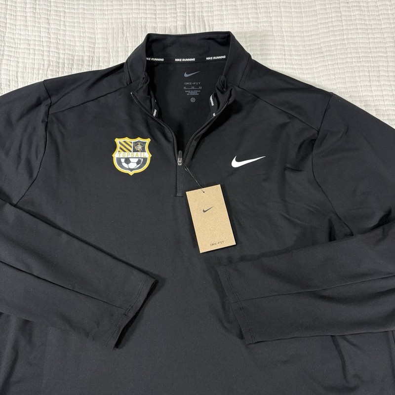 Nike Running DriFit Elements 1/2 Zip Pullover Mens XL Black Active Topsail Logo gallery