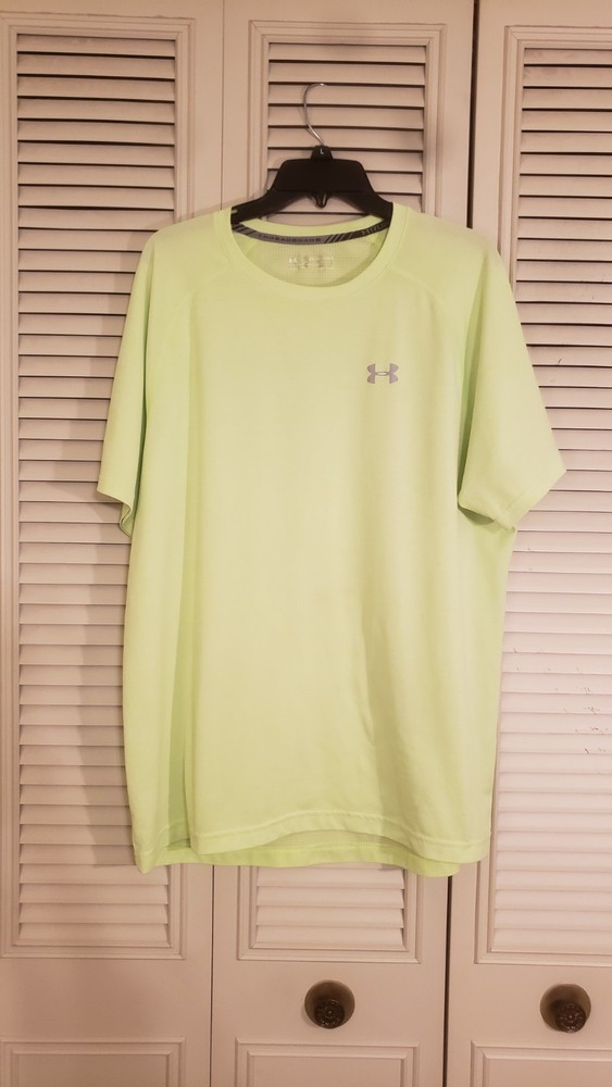 Under Armour Fitted X Run ThreadBorne Mens Bright Lime Green Shirt Size 2XL