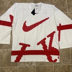 Nike Sportswear Club Oversized White Hockey Jersey Sweater HV1137-100 Men’s Smal