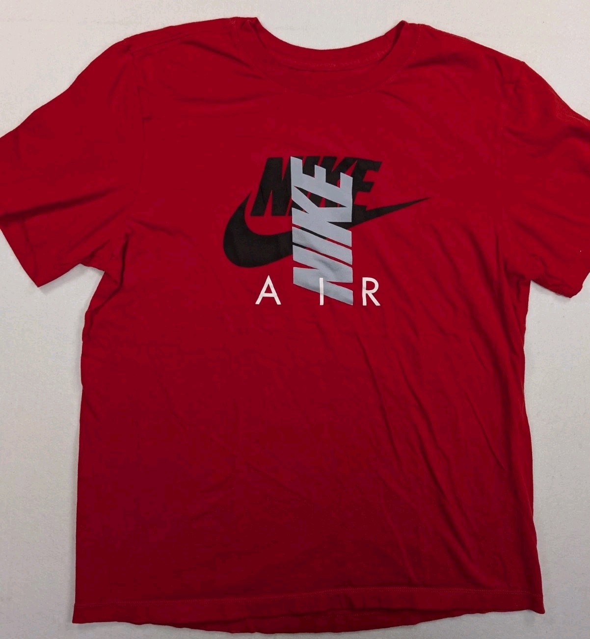 Nike Air Mens Size Large Cotton Short Sleeve Graphic Logo T-Shirt in Red 1331 gallery