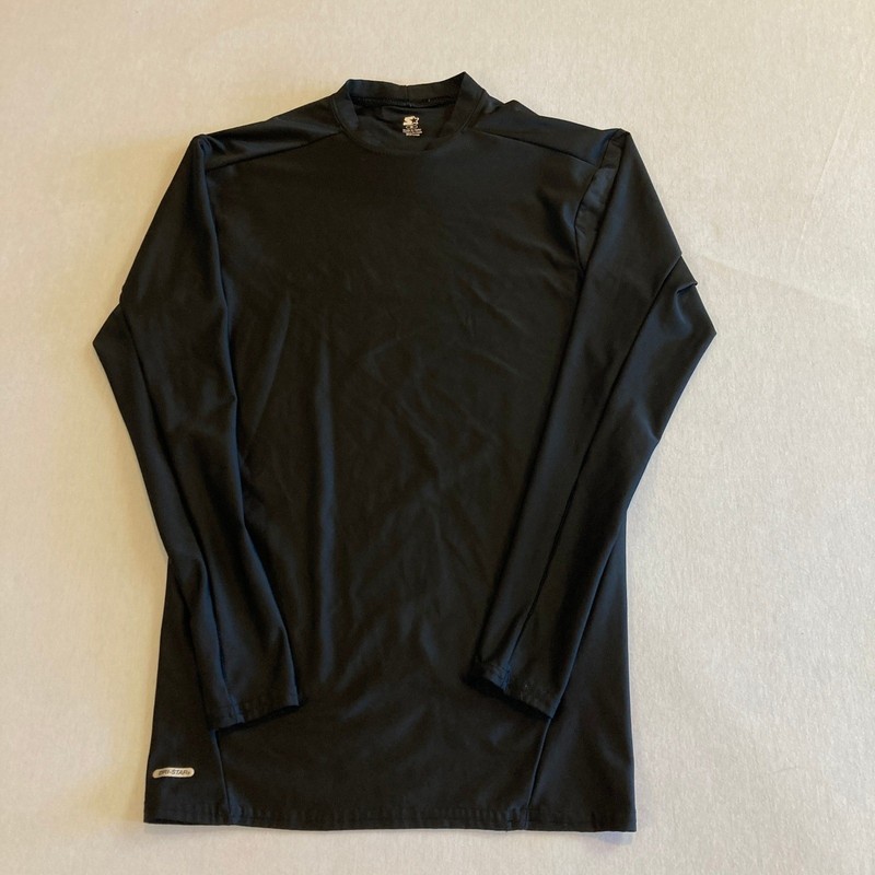 Starter Mens M Long Sleeve Compression Shirt Black Athletic Base Layer Sport gallery