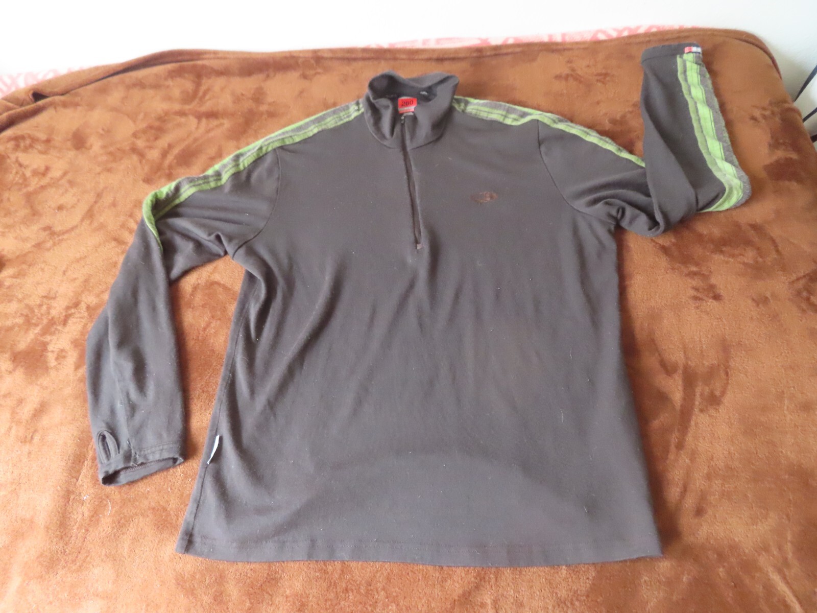 ICEBREAKER BodyFit 260 Merino Wool Pullover zip Top Midlayer Sweater L (flaw) gallery