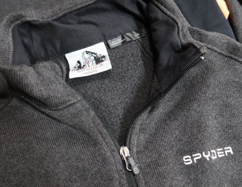 Spyder Fleece Empire Jacket Men's Size L Full Zip Pockets Logo Gray gallery