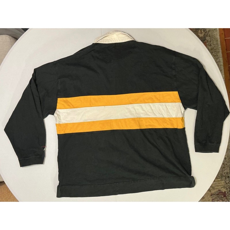 VTG Missouri Tigers Pro Player Longsleeve Rugby Polo Black Yellow Striped 2XL gallery