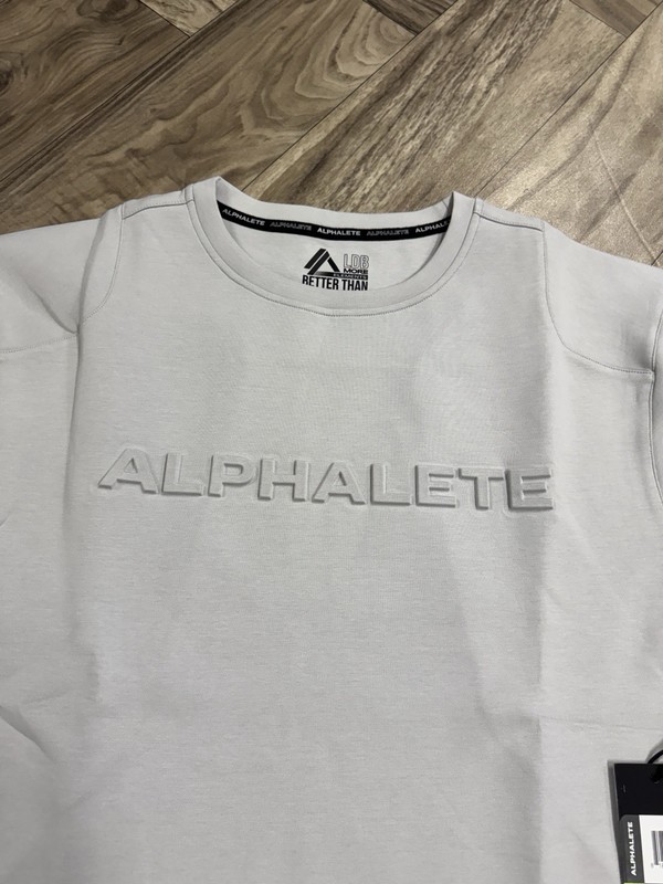 Alphalete ELMTS Half Sleeve Pullover - Oyster Grey ,Size Medium gallery