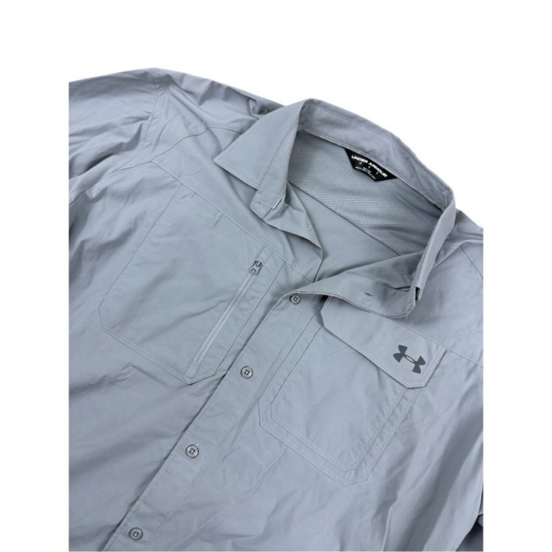 Under armour fish hunter long sleeve shirt Grey, Vented, SPF 50+, Grey, Large gallery