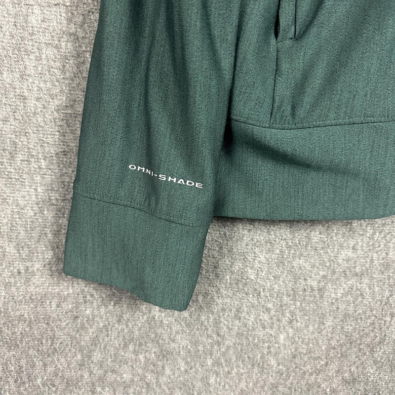 Columbia Shirt Mens XL Green Hooded Long Sleeve Omni-Shade Sun Hiking UPF gallery