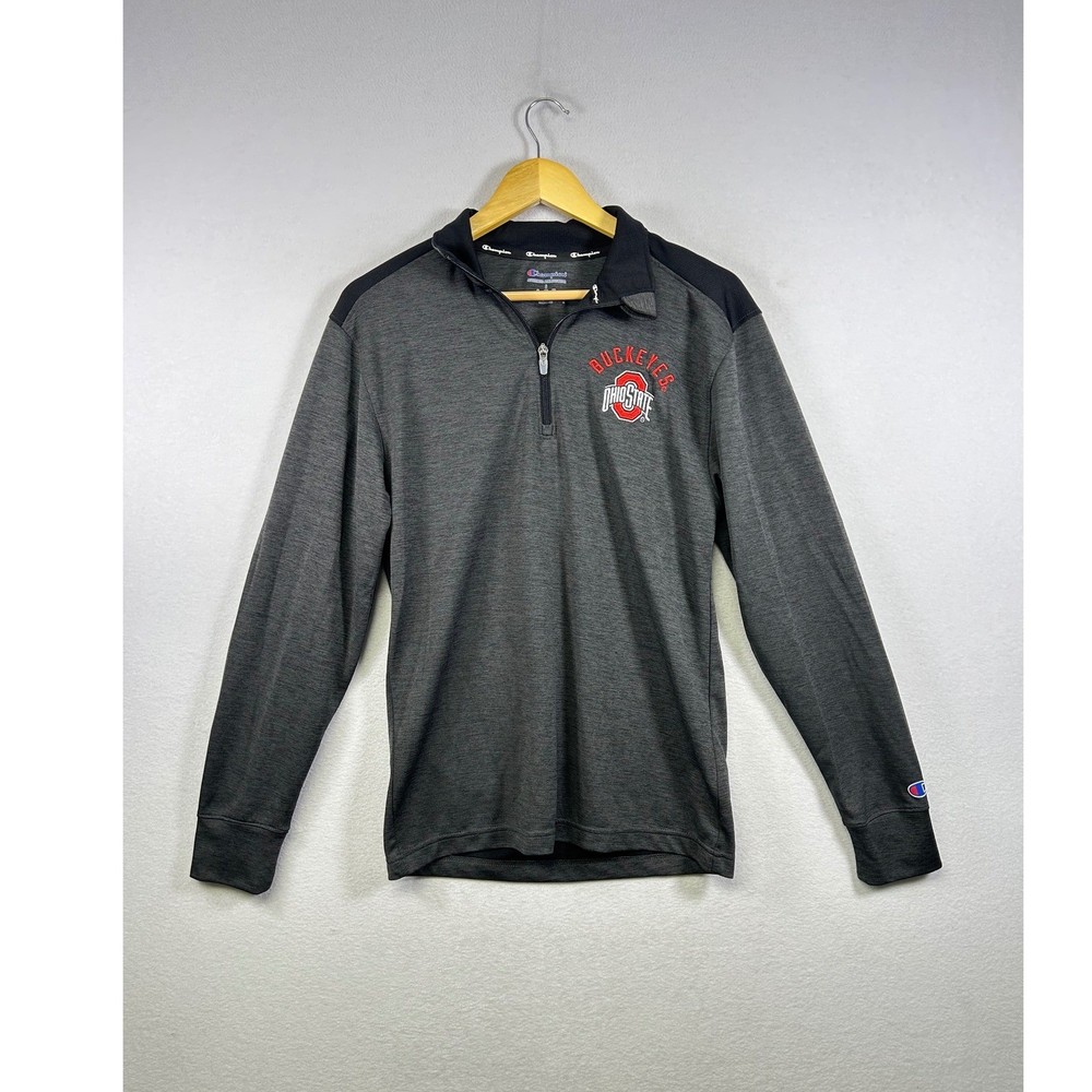 Champion Ohio State Buckeyes Pullover Mens Small Gray 1/4 Zip NCAA Athletic S