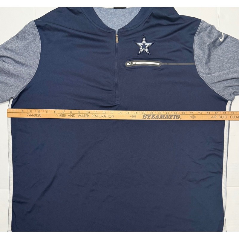 Nike Dallas Cowboys NFL Onfield Quarter Zip Pullover Navy Gray 3XL Dri-FIT gallery