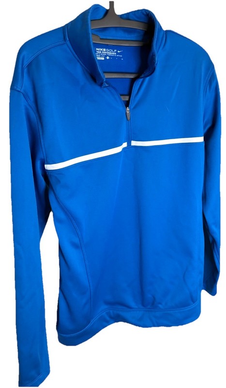 Nike Running Golf Pullover Shirt 1/4 ZIP Men Size S Therma-Fit Performance Blue gallery