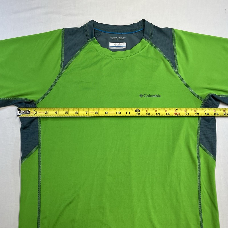 Columbia Omni-Freeze Solar Polar Shirt Mens Med Lime Green Athletic Top Running gallery