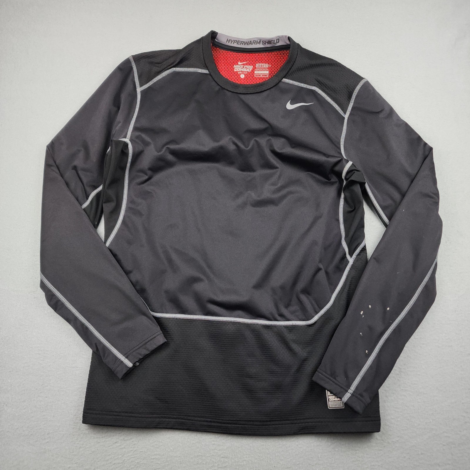 Nike Pro Combat Hyperwarm Shirt Mens Large Black Dri-FIT Base Layer 635270-010 gallery