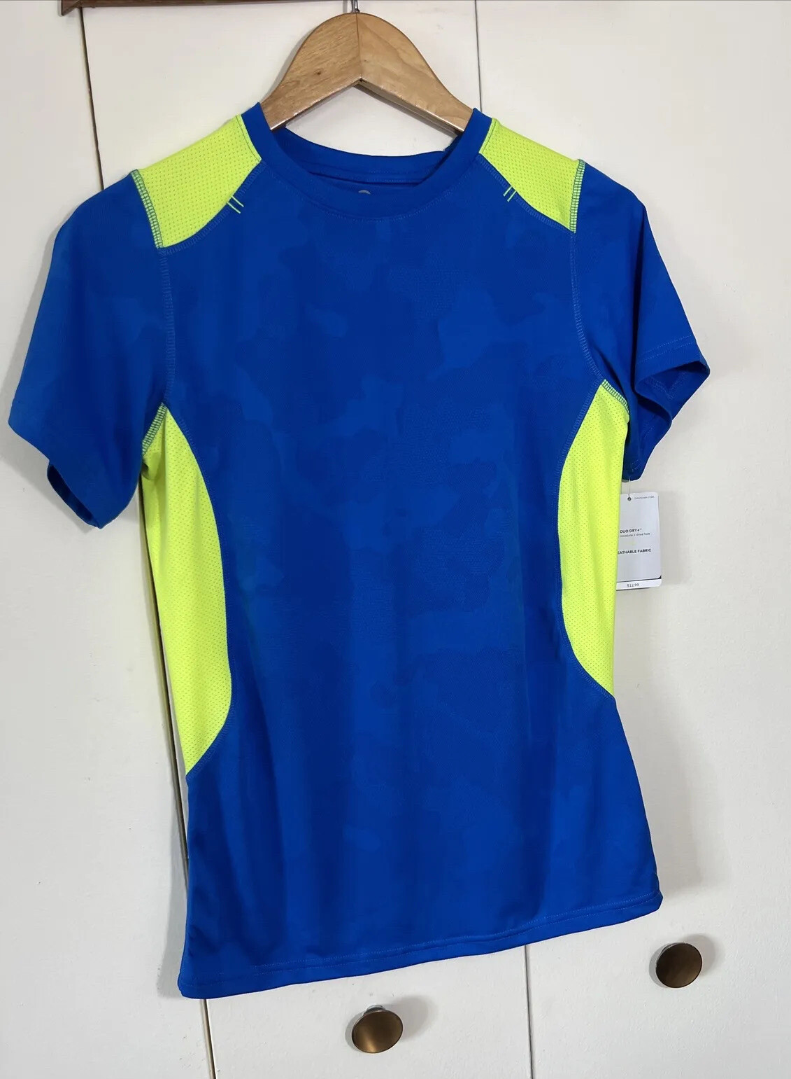 Champion Boys Short Sleeve Duo Dry Shirt Size XL (16-18) Blue Yellow Breathable gallery