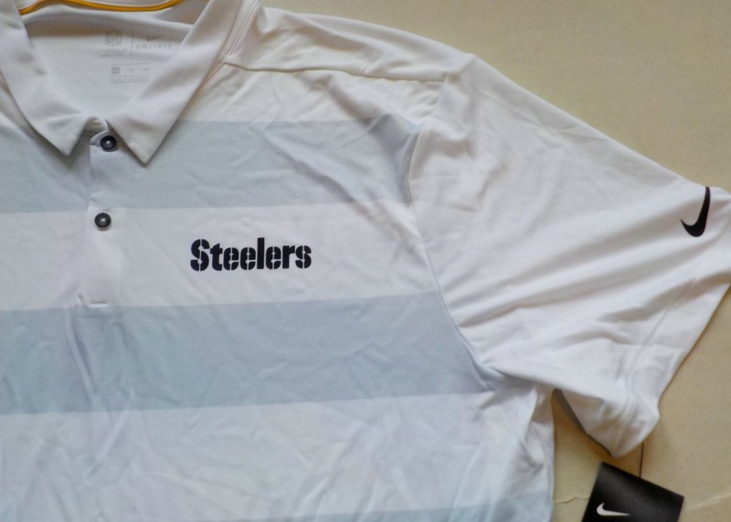 PITTSBURGH STEELERS NIKE DRI-FIT GOLF COACHES POLO SHIRT MENS 2X 50-52 WHITE NWT gallery