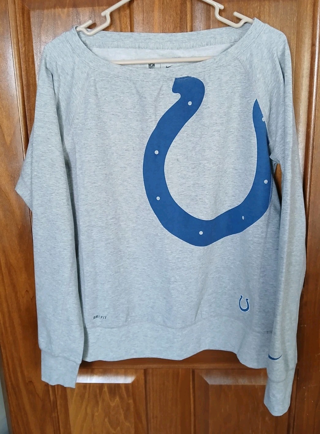 NFL Team Apparel Indianapolis Colts Long Sleeve Dri-Fit Shirt Womens Medium Gray gallery