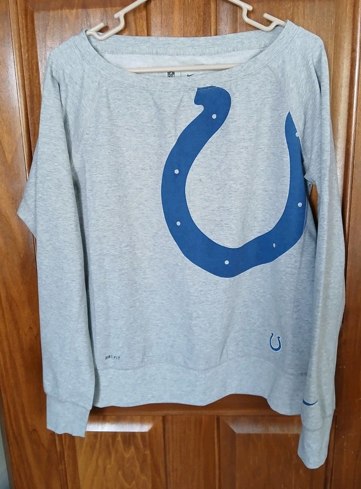 NFL Team Apparel Indianapolis Colts Long Sleeve Dri-Fit Shirt Womens Medium Gray