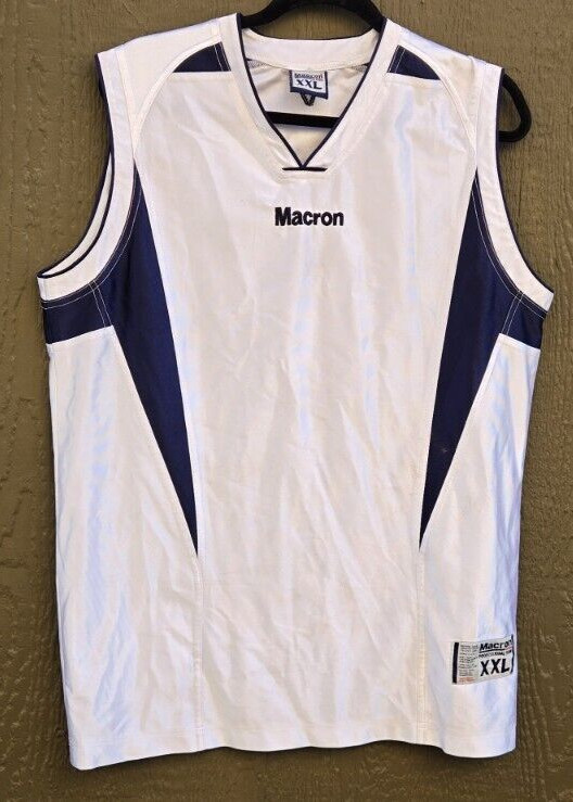 Macron brand logo tanktop xxl basketball sportsware leisure blue and white gallery