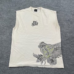Vintage Y2K No-Fear Snake Rose Tribal Art Tank-Top XL 23×29 White