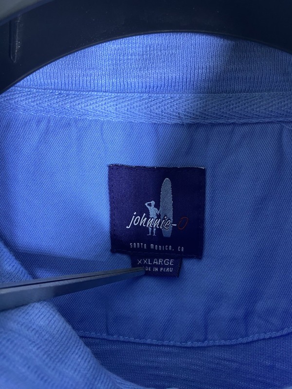 Johnnie O Pullover Mens 2XL Blue Cotton 1/4 Zip Pocket Stretch Mock Neck Sweater gallery