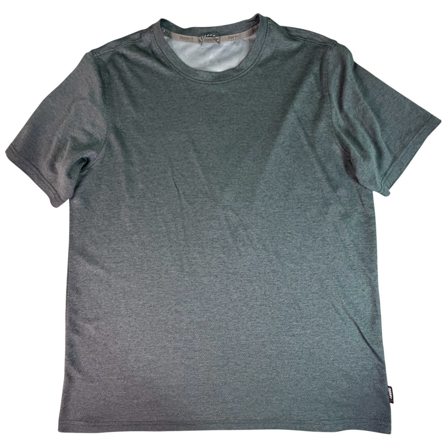 Mens Active Performance T Shirt Dark Gray Short Sleeve Athletic Top Size L gallery