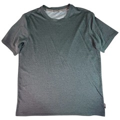 Mens Active Performance T Shirt Dark Gray Short Sleeve Athletic Top Size L