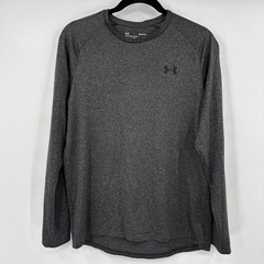 Under Armour Mens Long Sleeve Shirt Charcoal Grey Heathered Loose Fit Medium