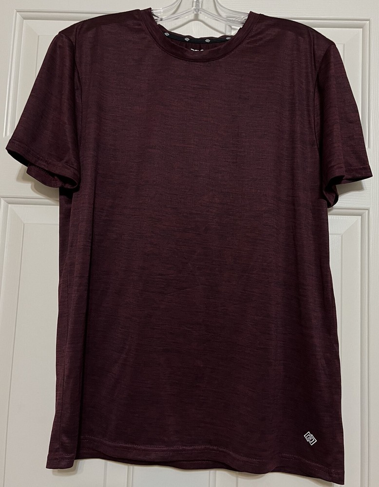 Zelos Size M Maroon Short Sleeve Activewear Shirt Men's
