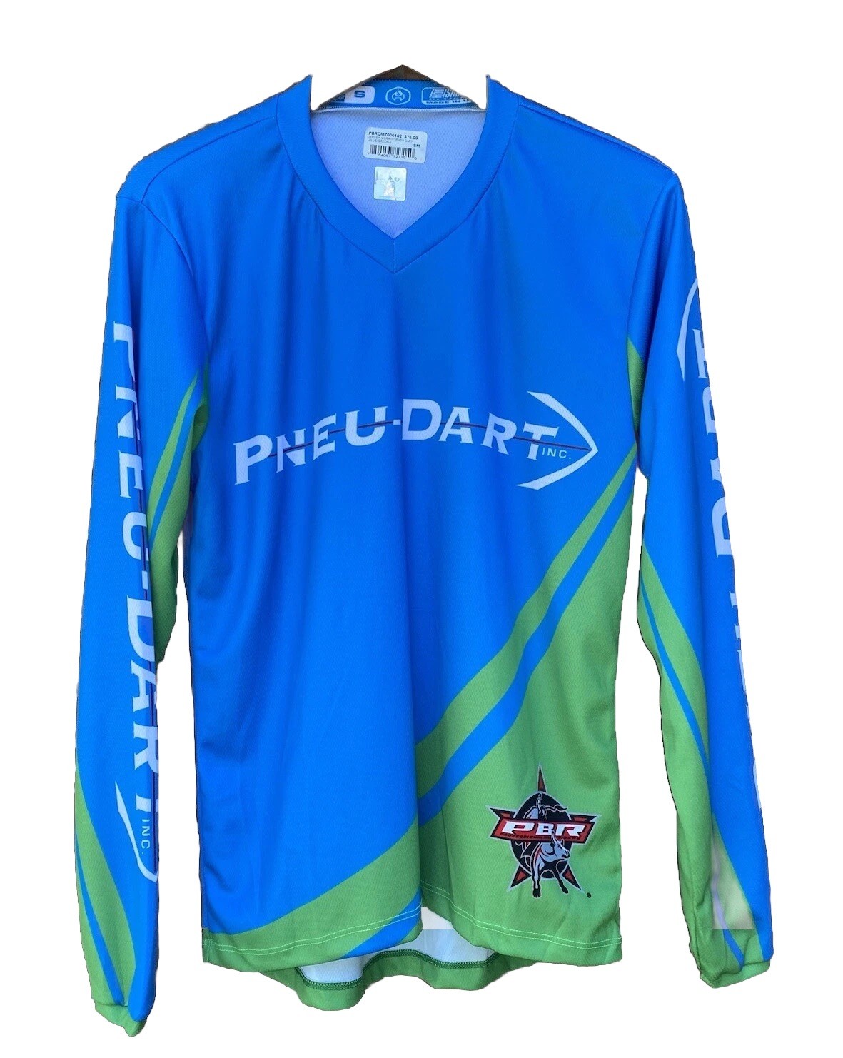 PBR Professional Bull Riders PNEU DART Merritt Sponsor Jersey Blue Size Small gallery