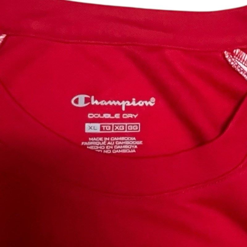 Champion Double Dry Performance Tee - Mens Size XL - Red/White gallery