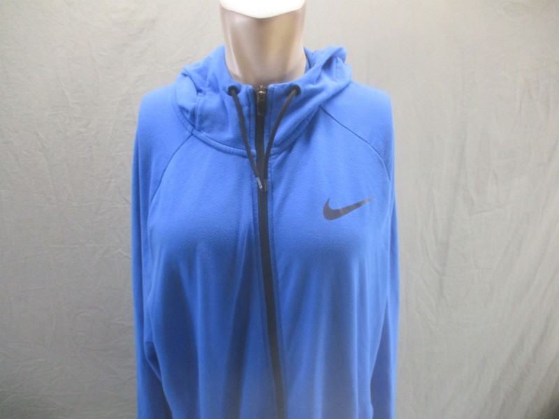 Nike Size XL Mens Blue Hooded Long Sleeve Logo Full Zip Activewear Jacket 178 gallery