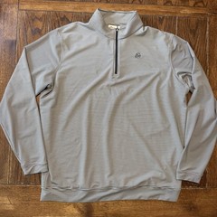 Peter Millar Maker’s Mark Bourbon 1/4 Zip Pullover Men’s XXL Black White SIV