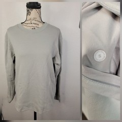 Lululemon Mens S Pullover French Terry Oversized Long Sleeves Crew Silver Blue